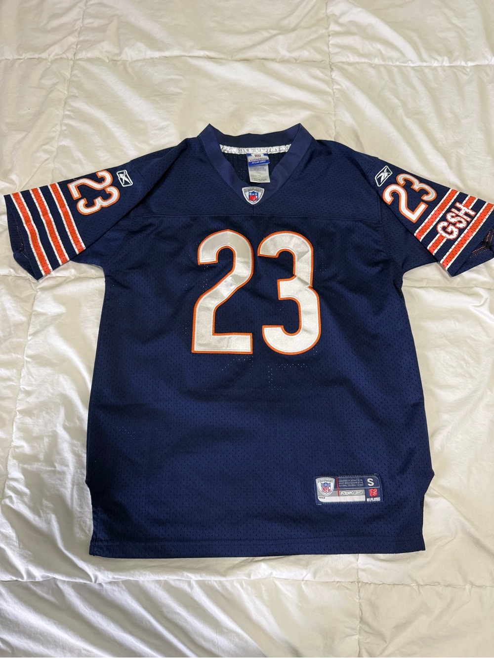 Reebok Navy Kids Football Jersey #23 with Orange & White Trim
